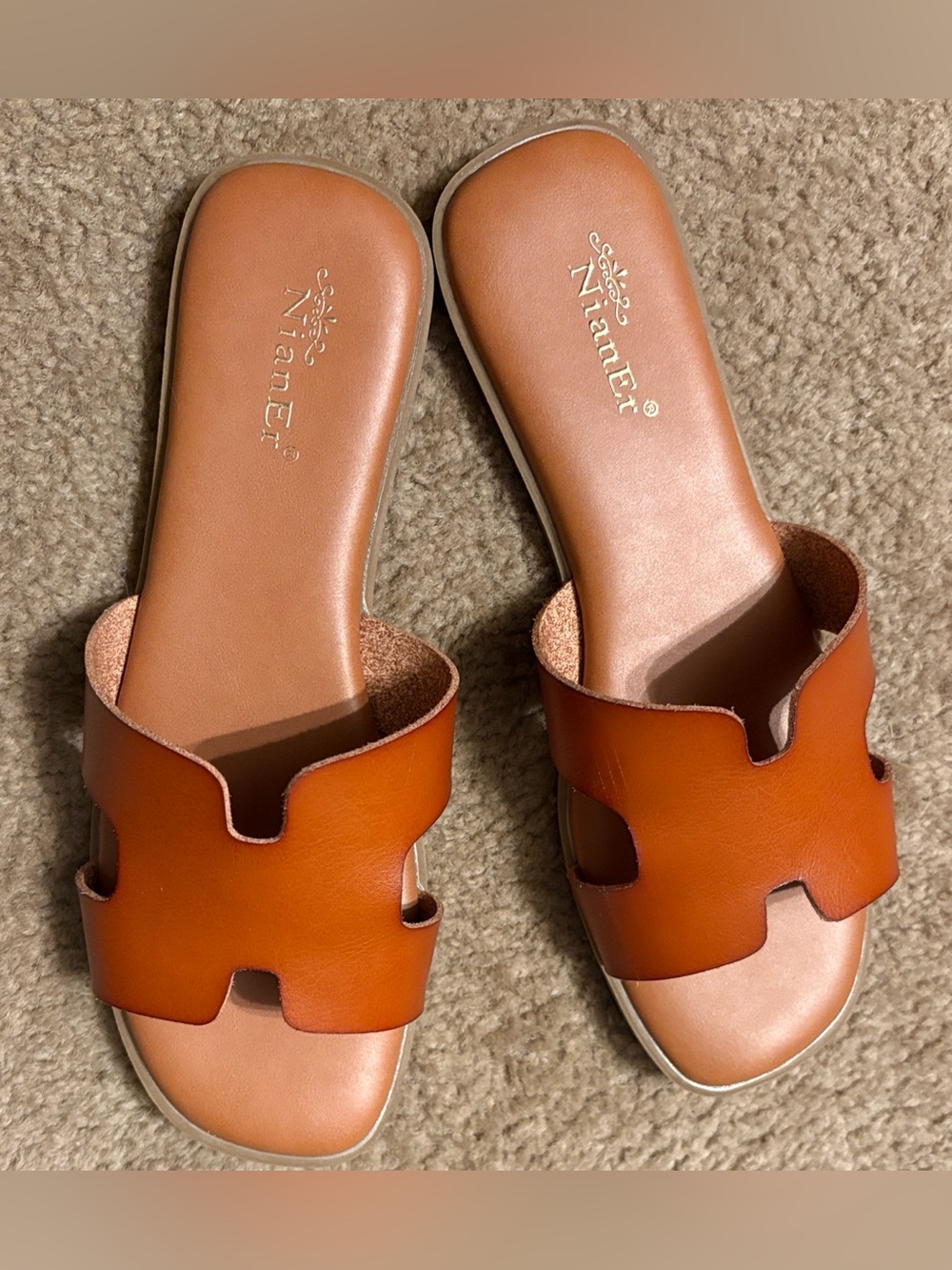 H Microfiber Leather Sandals
